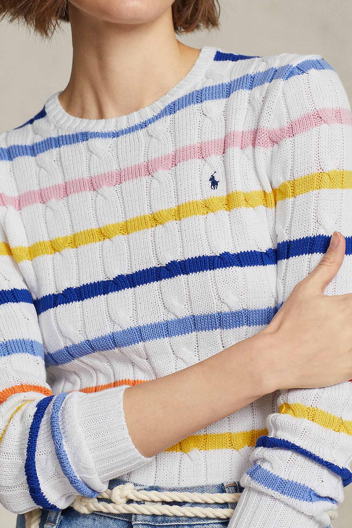 Polo Ralph Lauren Yuvarlak Yaka Saç Örgü Triko-Libas Trendy Fashion Store