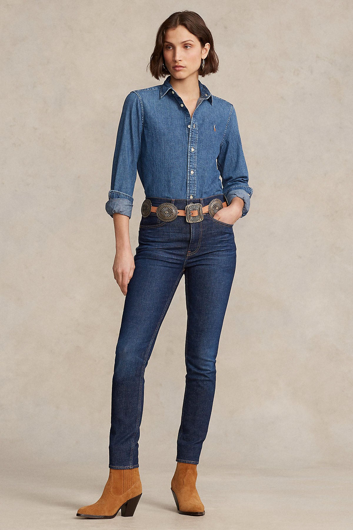 Polo Ralph Lauren Custom Fit Denim Gömlek-Libas Trendy Fashion Store