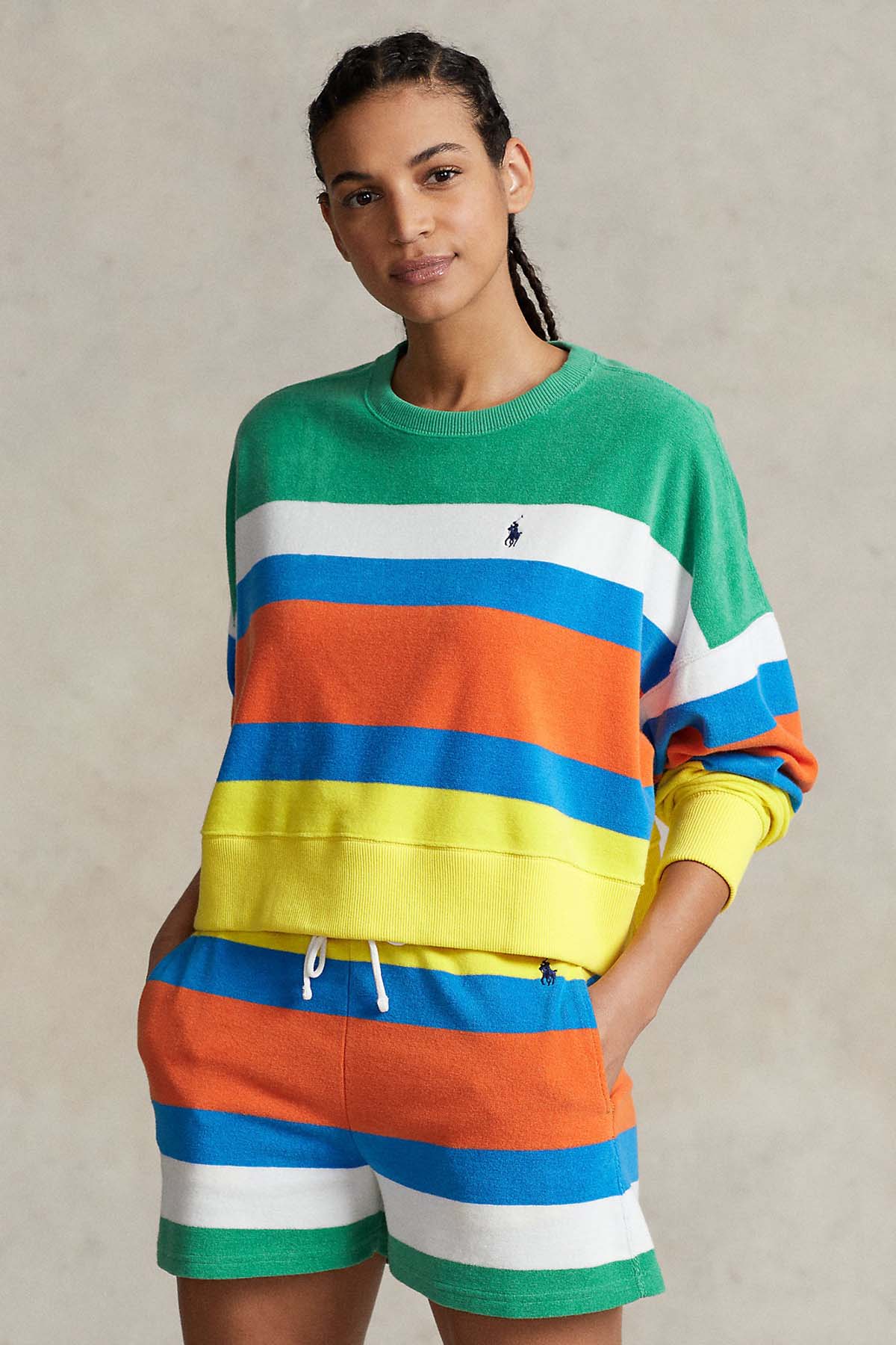 Polo Ralph Lauren Yuvarlak Yaka Renk Bloklu Sweatshirt-Libas Trendy Fashion Store