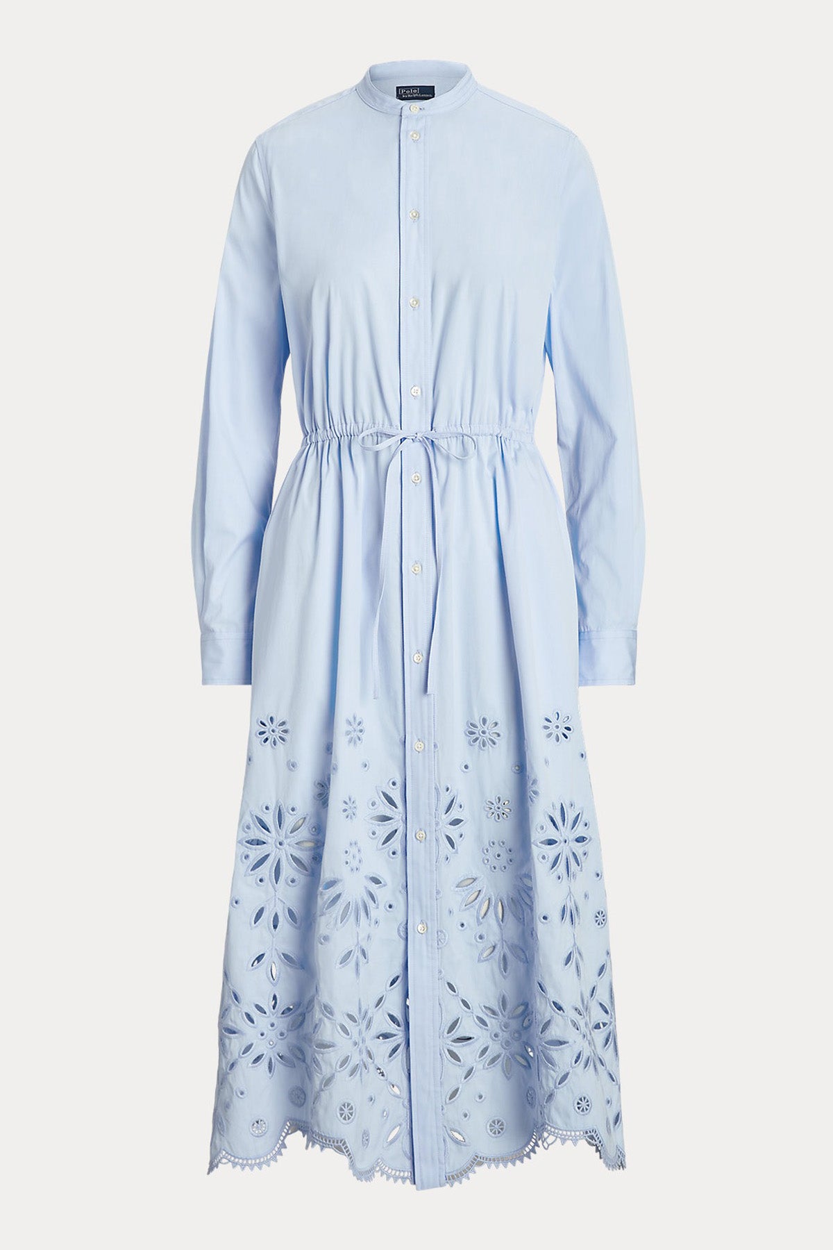 Polo Ralph Lauren Hakim Yaka Nakış Detaylı Lazer Kesim Midi Elbise-Libas Trendy Fashion Store