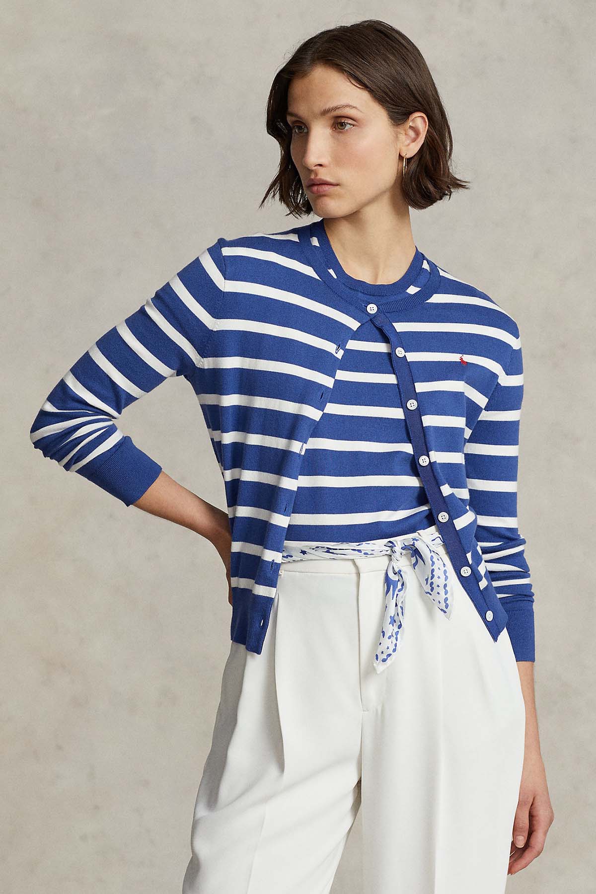 Polo Ralph Lauren Yatay Çizgili Triko Ceket-Libas Trendy Fashion Store