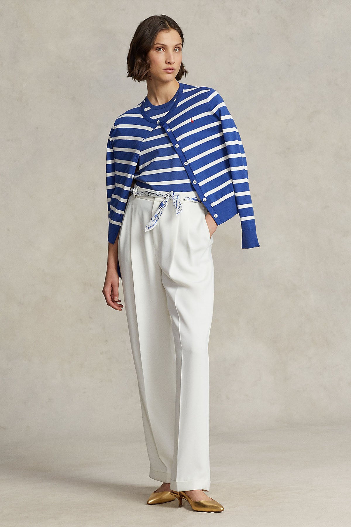 Polo Ralph Lauren Yatay Çizgili Triko Ceket-Libas Trendy Fashion Store