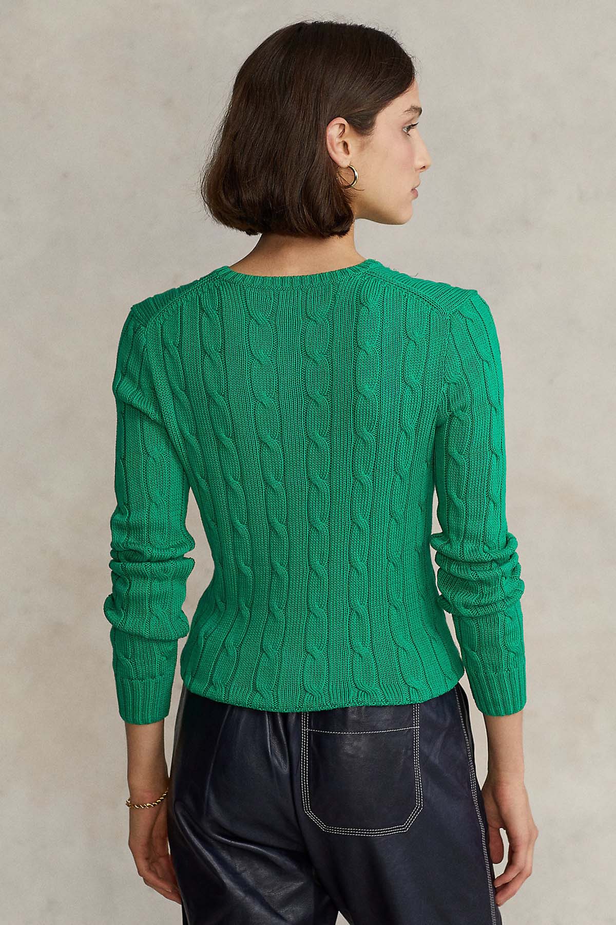 Polo Ralph Lauren Pima Cotton Slim Fit Yuvarlak Yaka Saç Örgü Triko-Libas Trendy Fashion Store