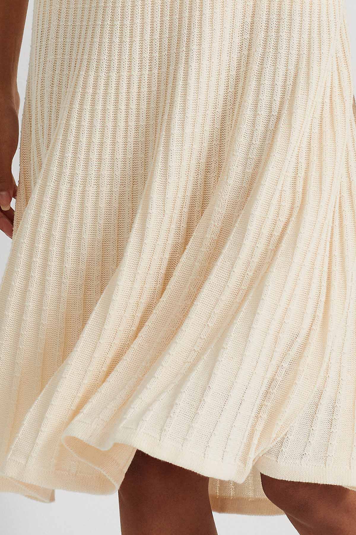 Polo Ralph Lauren Dizüstü Keten Karışımlı Piliseli Etek-Libas Trendy Fashion Store