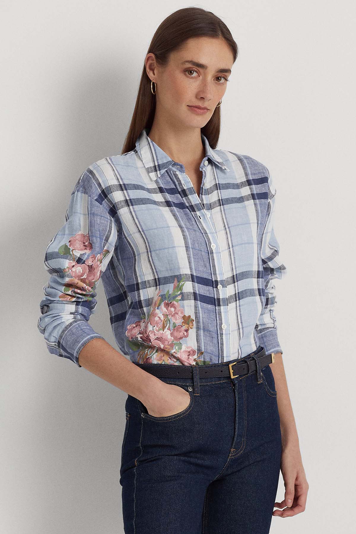 Polo Ralph Lauren Ekoseli Keten Gömlek-Libas Trendy Fashion Store