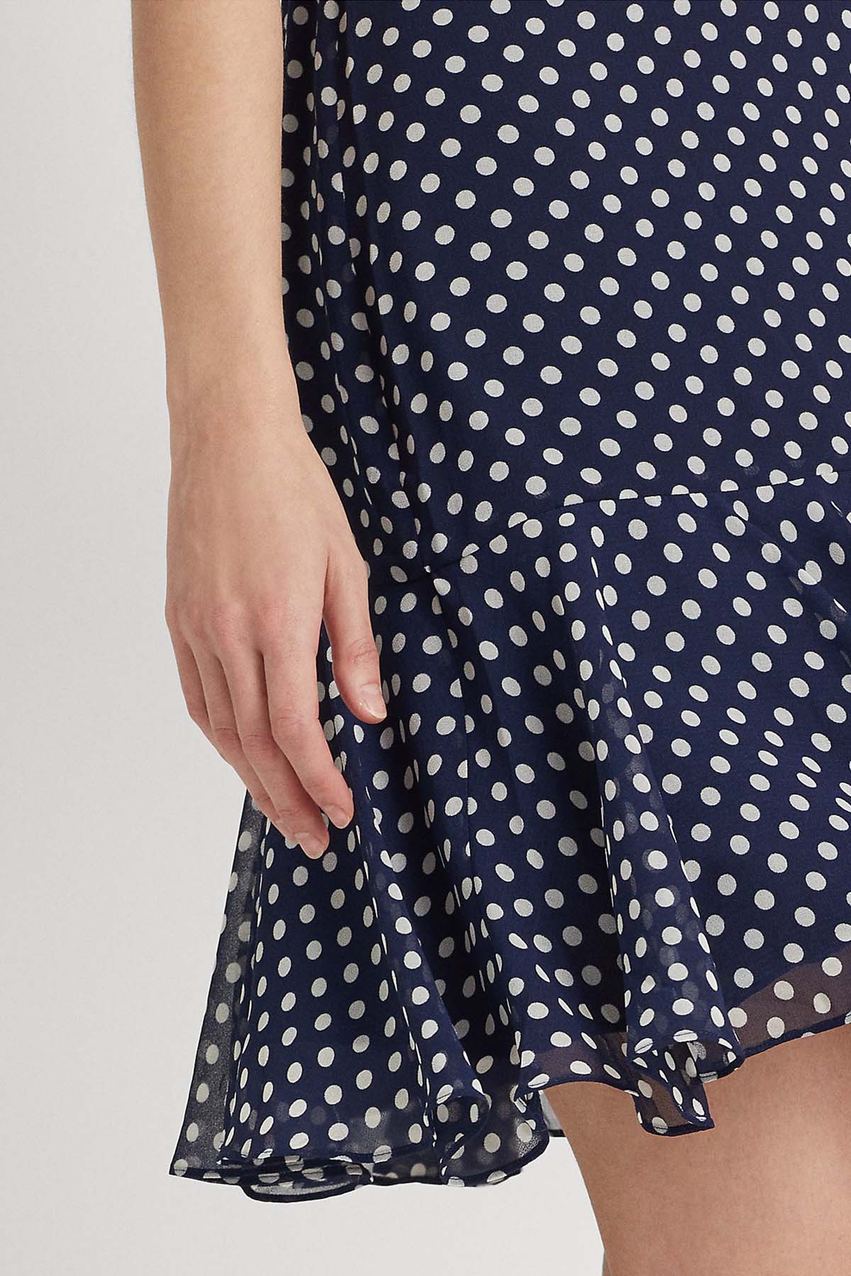 Polo Ralph Lauren V Yaka Puantiyeli Mini Elbise-Libas Trendy Fashion Store