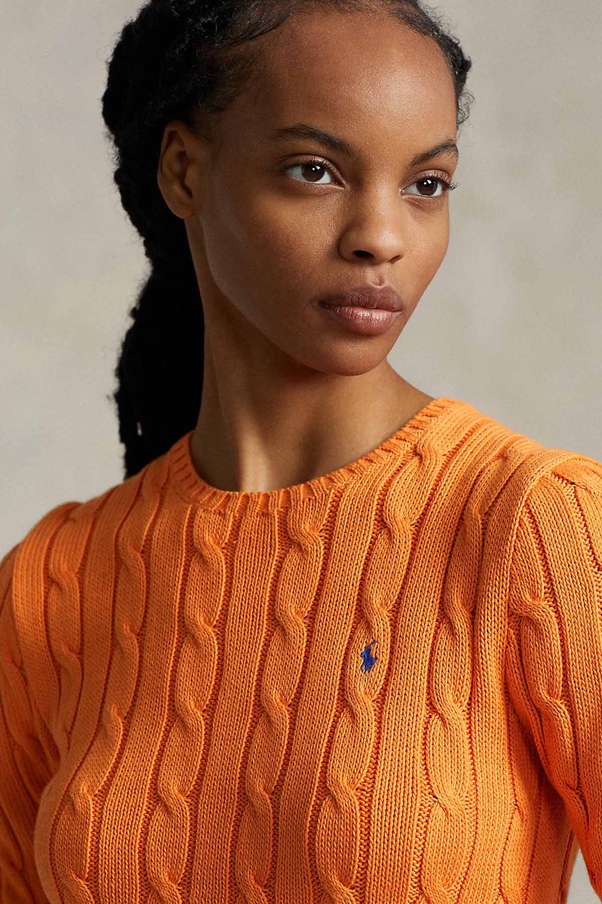 Polo Ralph Lauren Pima Cotton Slim Fit Yuvarlak Yaka Saç Örgü Triko-Libas Trendy Fashion Store