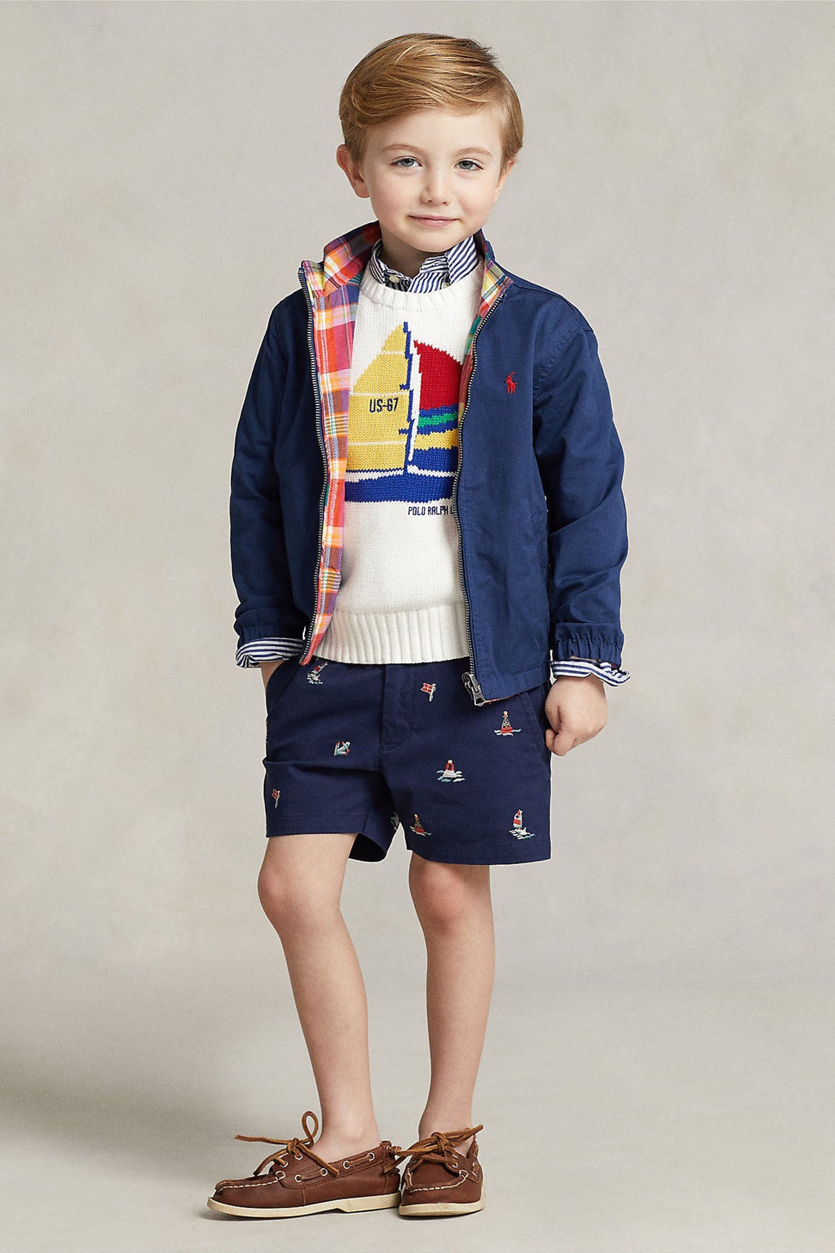 Polo Ralph Lauren Kids 2-4 Yaş Erkek Çocuk Yelken Temalı Örgü Triko-Libas Trendy Fashion Store