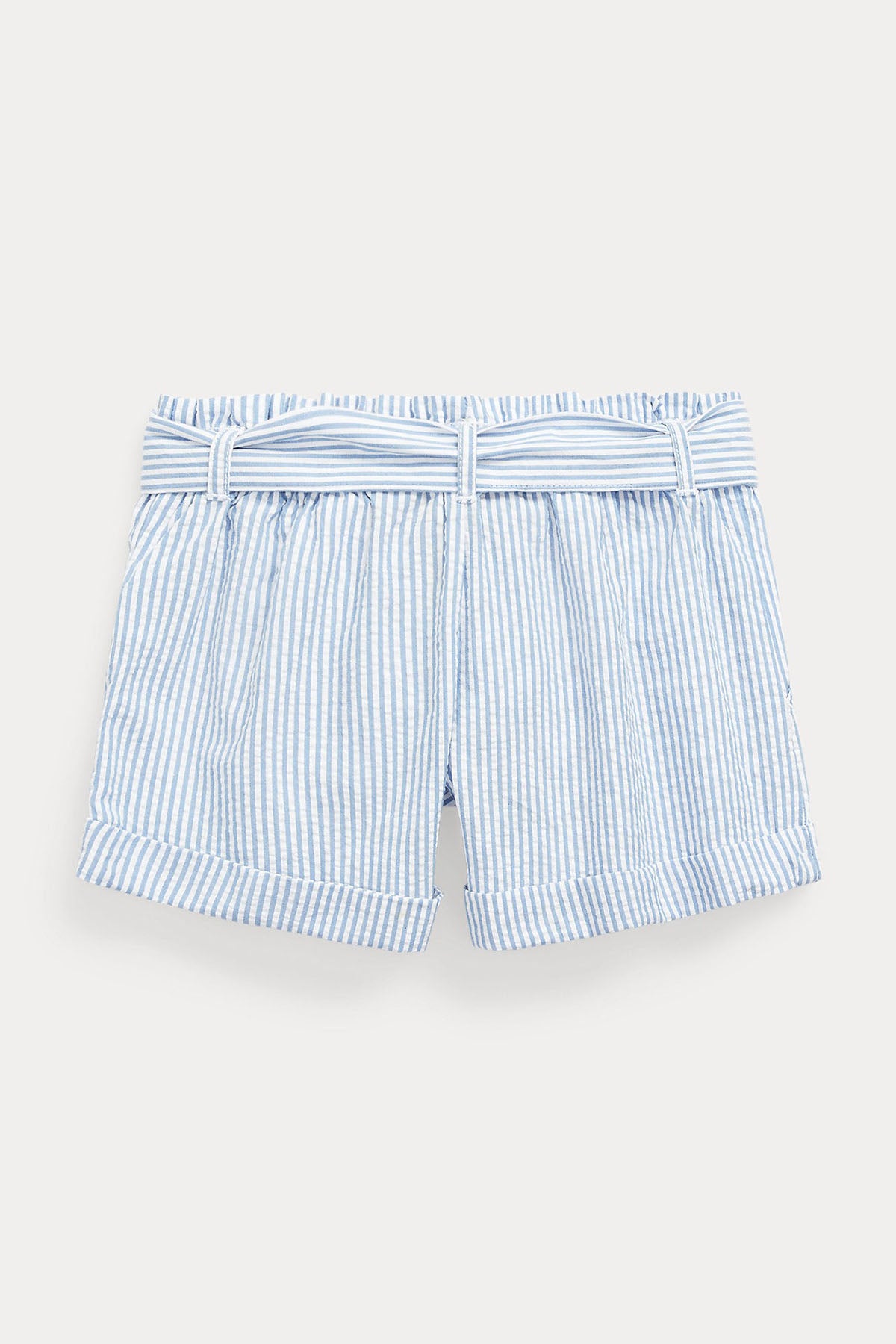 Polo Ralph Lauren Kids 3-4 Yaş Kız Çocuk Belden Kuşaklı Çizgili Gofre Kumaş Şort-Libas Trendy Fashion Store