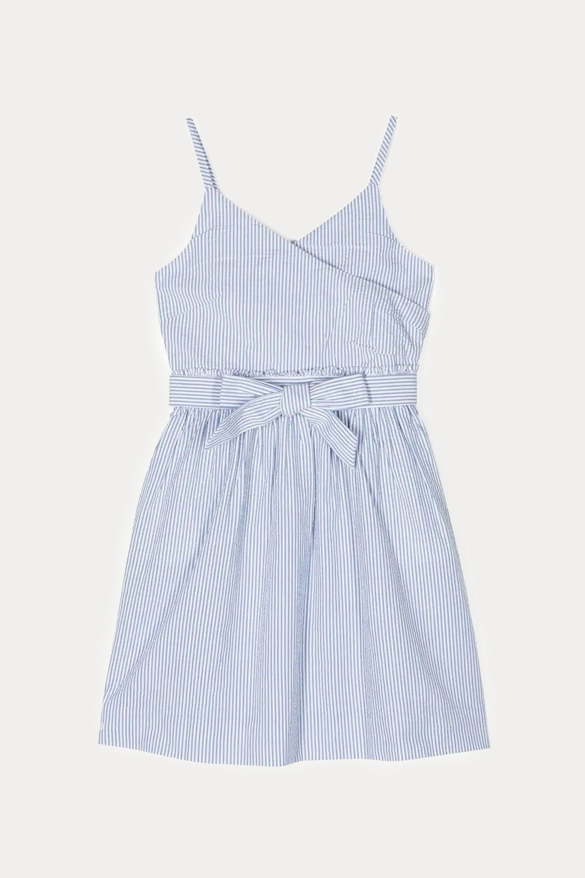 Polo Ralph Lauren Kids 7-8 Yaş Kız Çocuk Belden Kuşaklı Gofre Kumaş Elbise-Libas Trendy Fashion Store