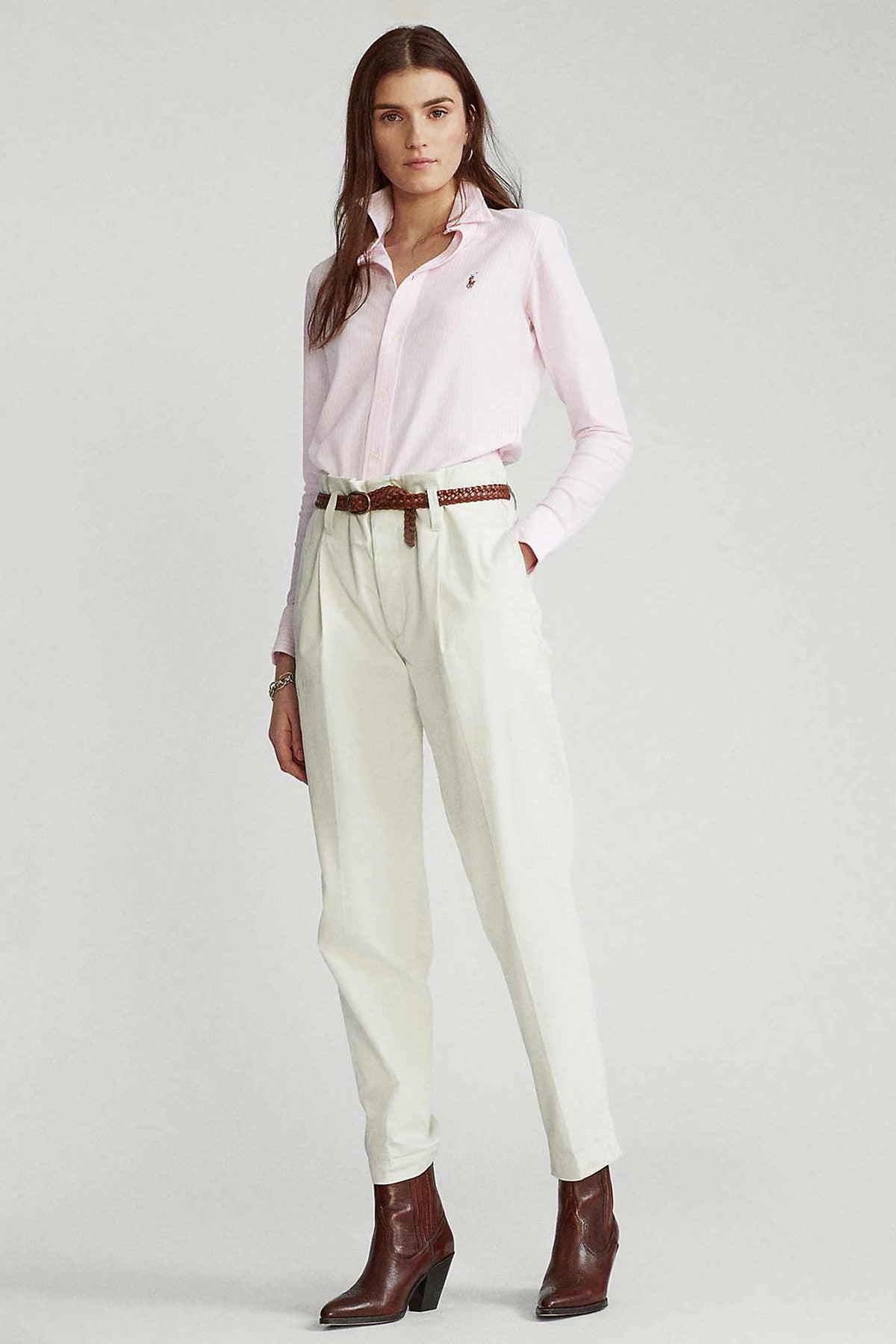 Polo Ralph Lauren Çizgili Knit Oxford Gömlek-Libas Trendy Fashion Store