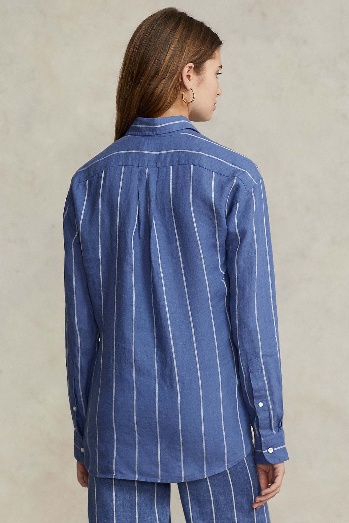 Polo Ralph Lauren Relaxed Fit Çizgili Keten Gömlek-Libas Trendy Fashion Store