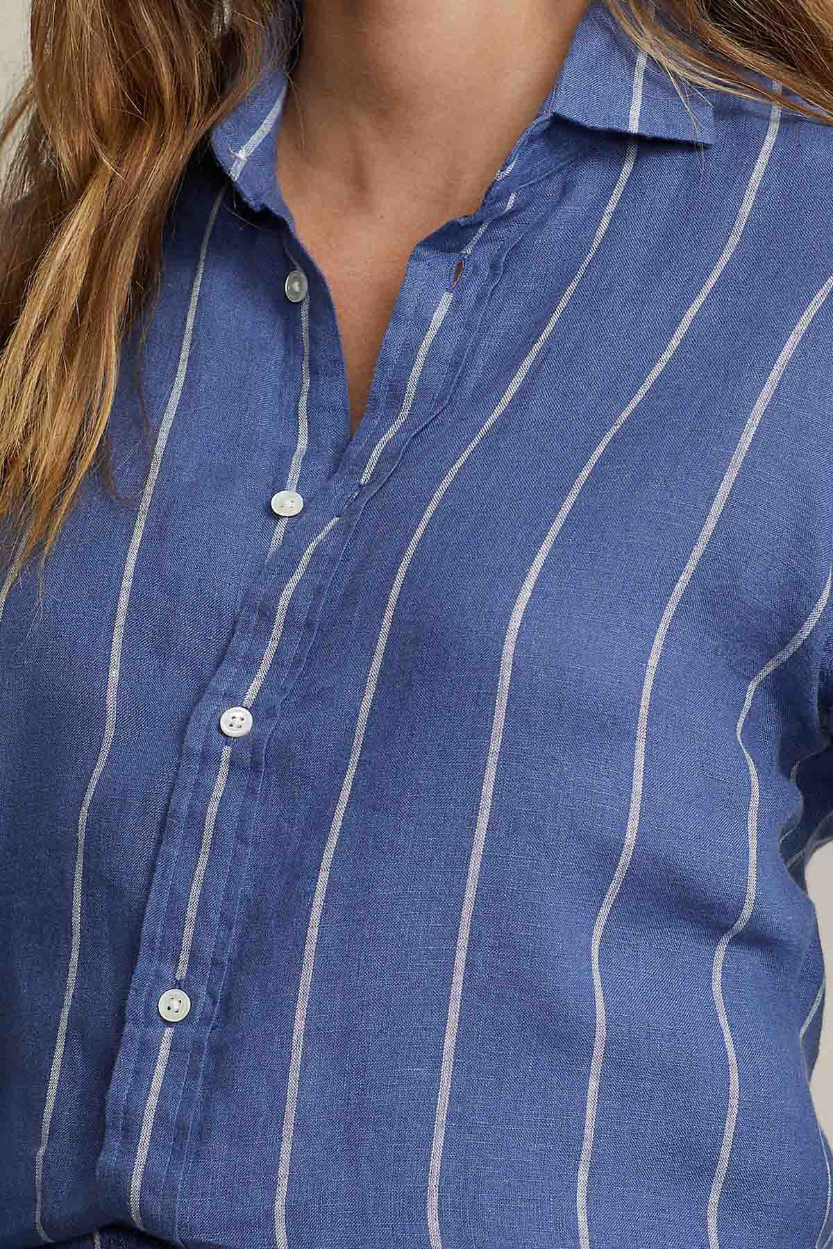 Polo Ralph Lauren Relaxed Fit Çizgili Keten Gömlek-Libas Trendy Fashion Store