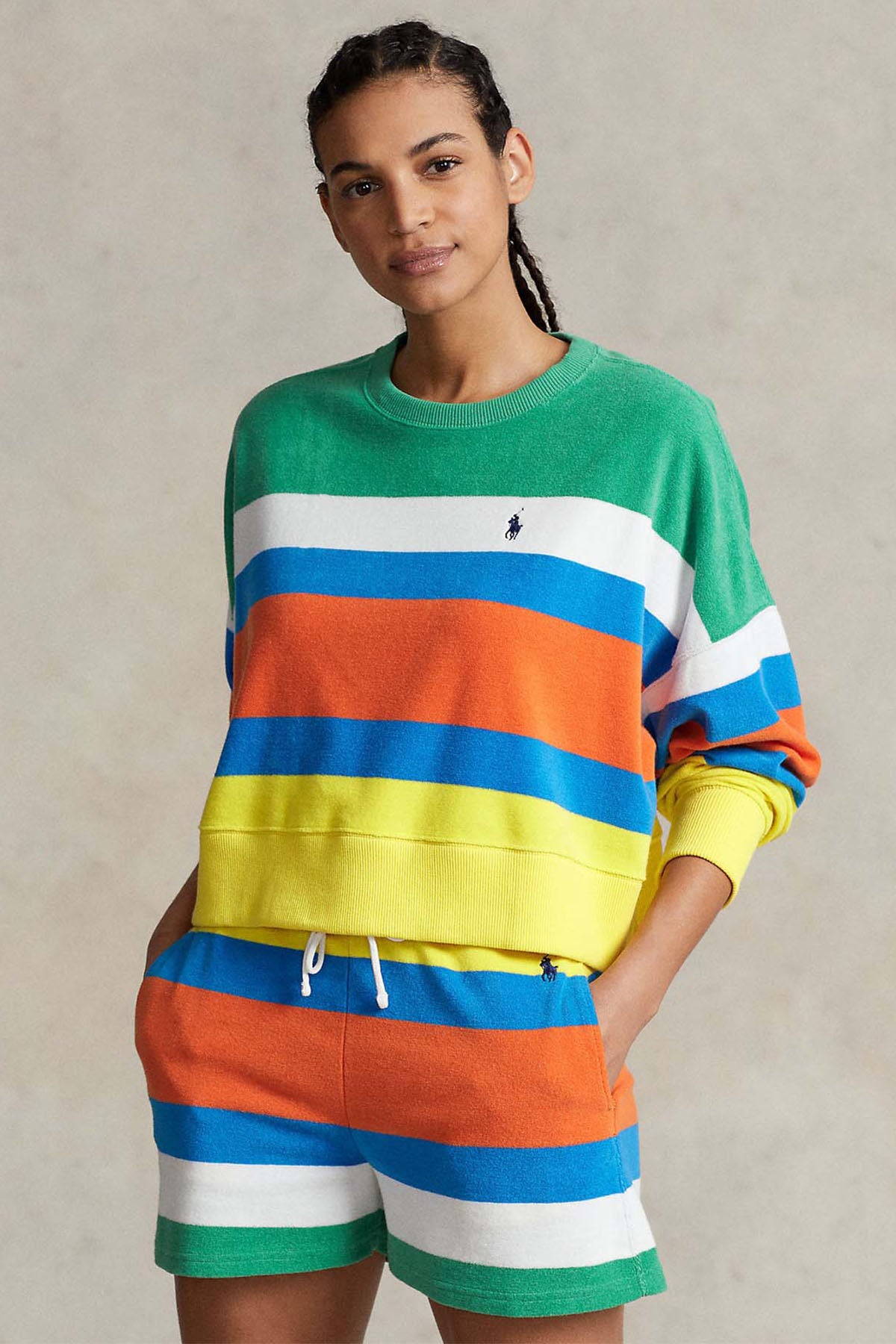 Polo Ralph Lauren Yuvarlak Yaka Renk Bloklu Sweatshirt-Libas Trendy Fashion Store