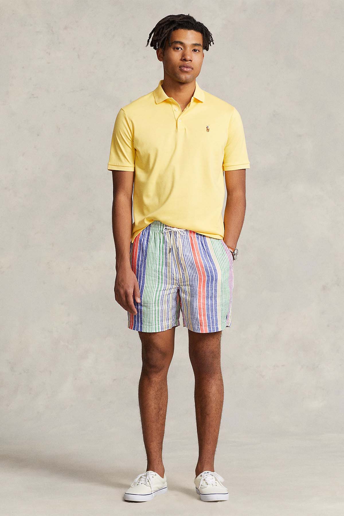 Polo Ralph Lauren Classic Fit Çizgili Keten Şort-Libas Trendy Fashion Store