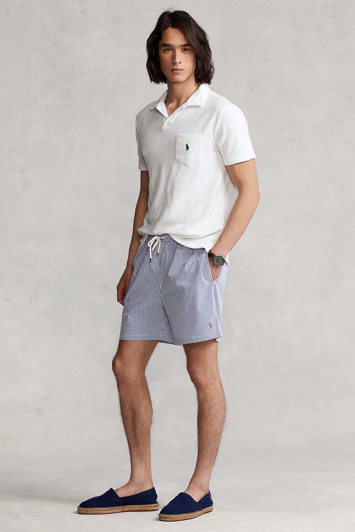 Polo Ralph Lauren Classic Fit Beli Lastikli Çizgili Şort Mayo-Libas Trendy Fashion Store