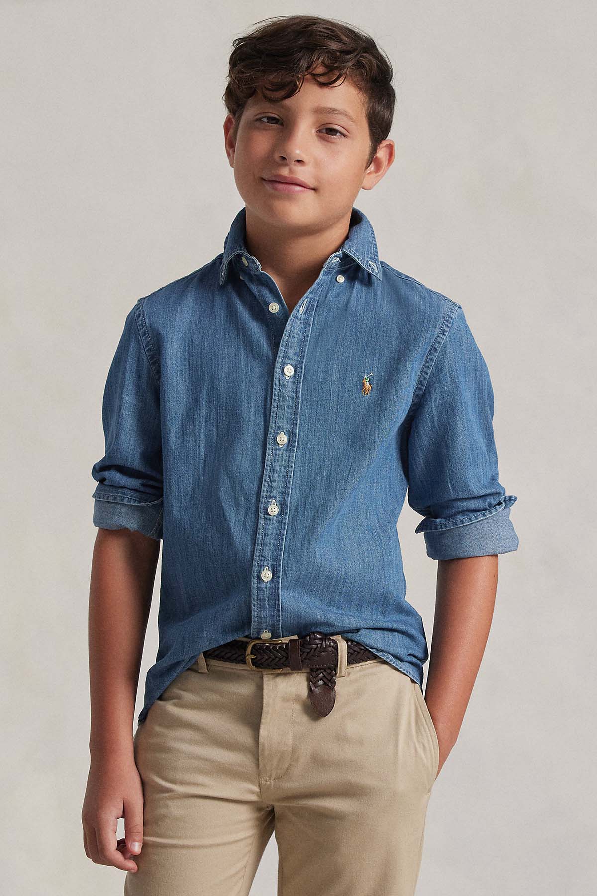 Polo Ralph Lauren Kids S-M Beden Erkek Çocuk Denim Gömlek-Libas Trendy Fashion Store