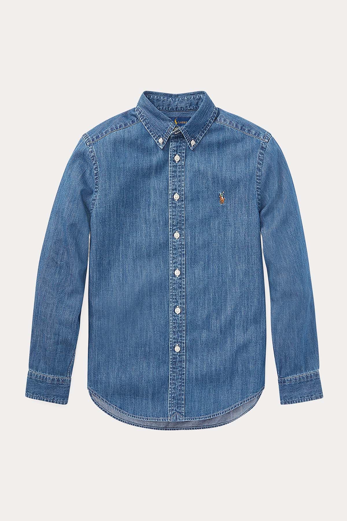 Polo Ralph Lauren Kids S-M Beden Erkek Çocuk Denim Gömlek-Libas Trendy Fashion Store