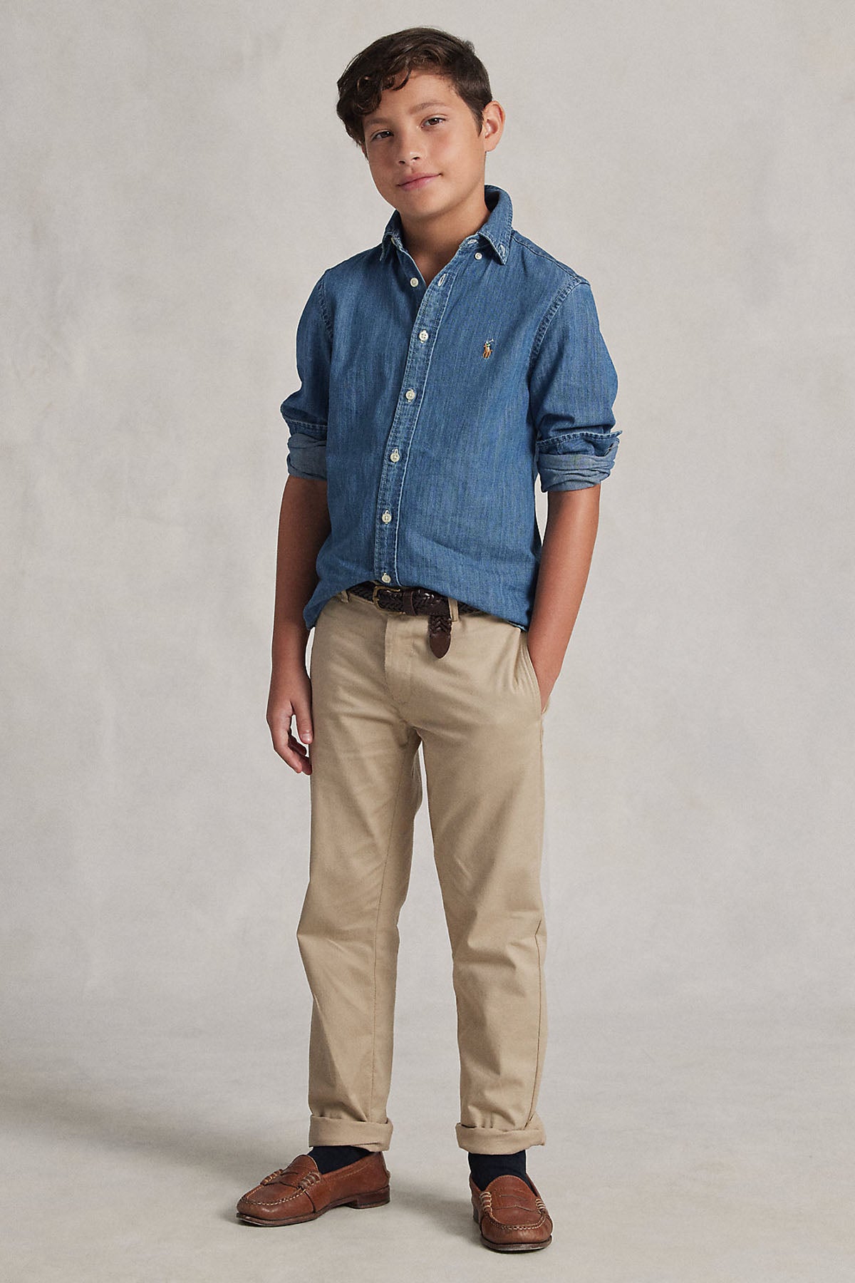 Polo Ralph Lauren Kids S-M Beden Erkek Çocuk Denim Gömlek-Libas Trendy Fashion Store
