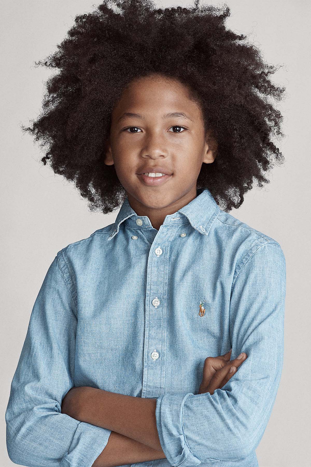 Polo Ralph Lauren Kids S-M Beden Erkek Çocuk Denim Gömlek-Libas Trendy Fashion Store