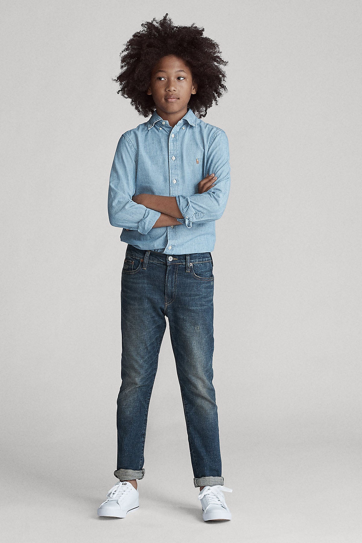 Polo Ralph Lauren Kids S-M Beden Erkek Çocuk Denim Gömlek-Libas Trendy Fashion Store