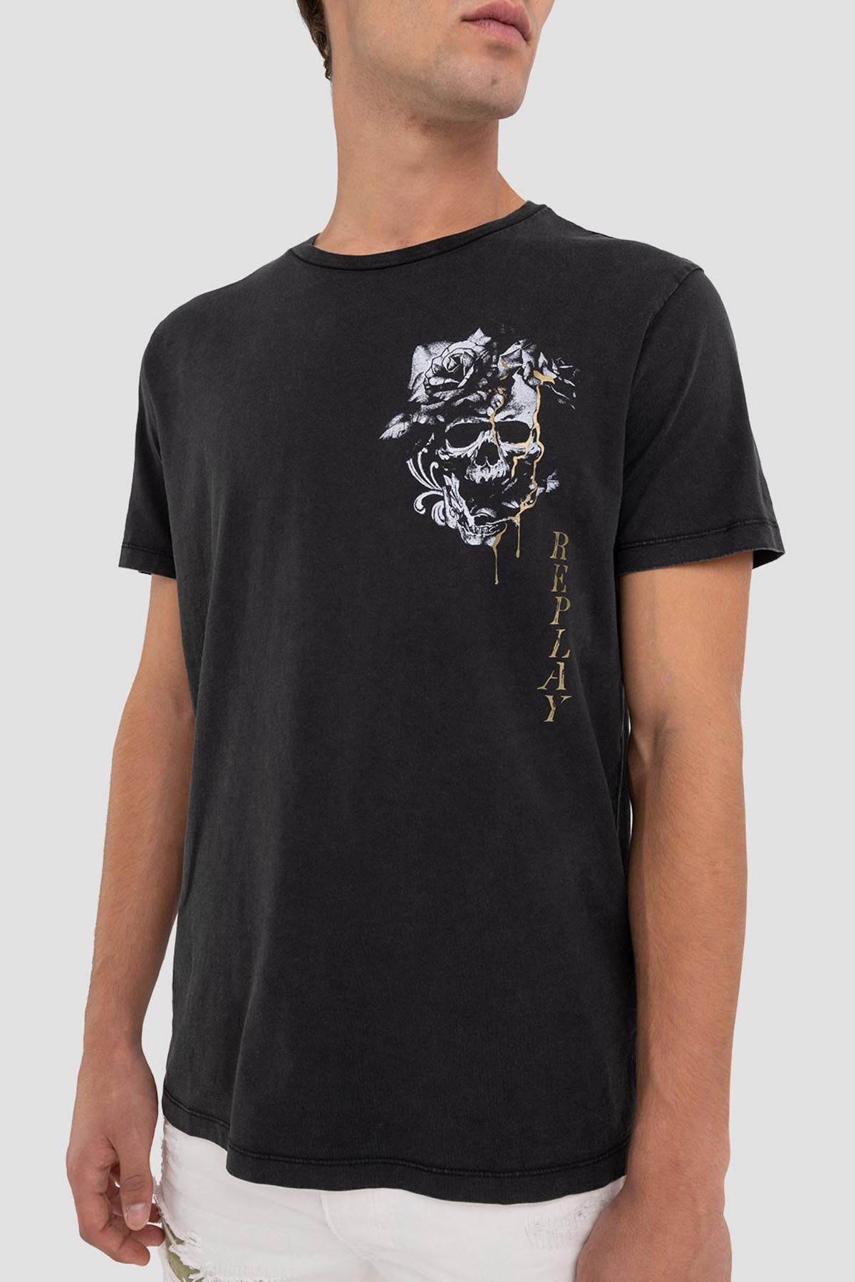 Replay Yuvarlak Yaka Yıkamalı T-shirt-Libas Trendy Fashion Store