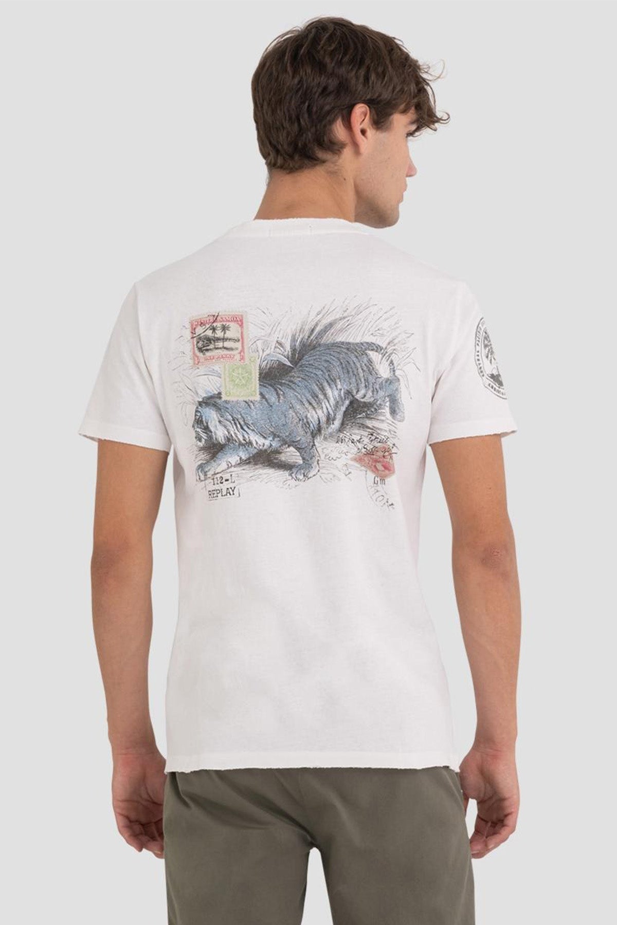 Replay Yuvarlak Yaka Eskitme Detaylı Baskılı T-shirt-Libas Trendy Fashion Store