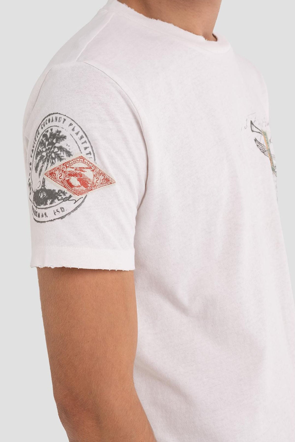 Replay Yuvarlak Yaka Eskitme Detaylı Baskılı T-shirt-Libas Trendy Fashion Store