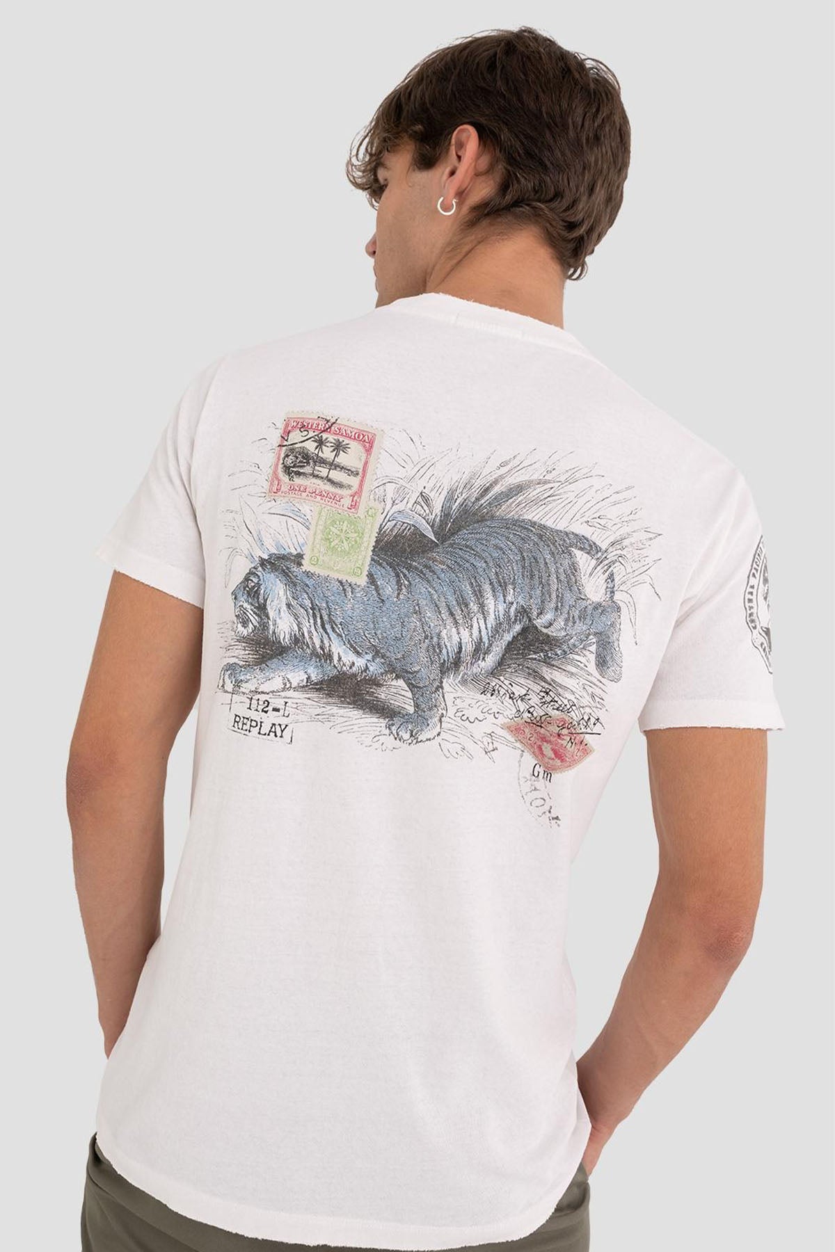 Replay Yuvarlak Yaka Eskitme Detaylı Baskılı T-shirt-Libas Trendy Fashion Store