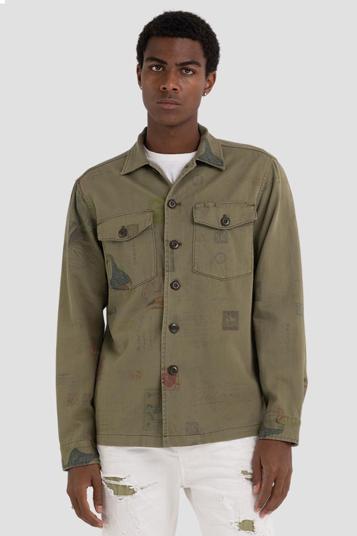 Replay Cep Detaylı Baskılı Gömlek Ceket-Libas Trendy Fashion Store