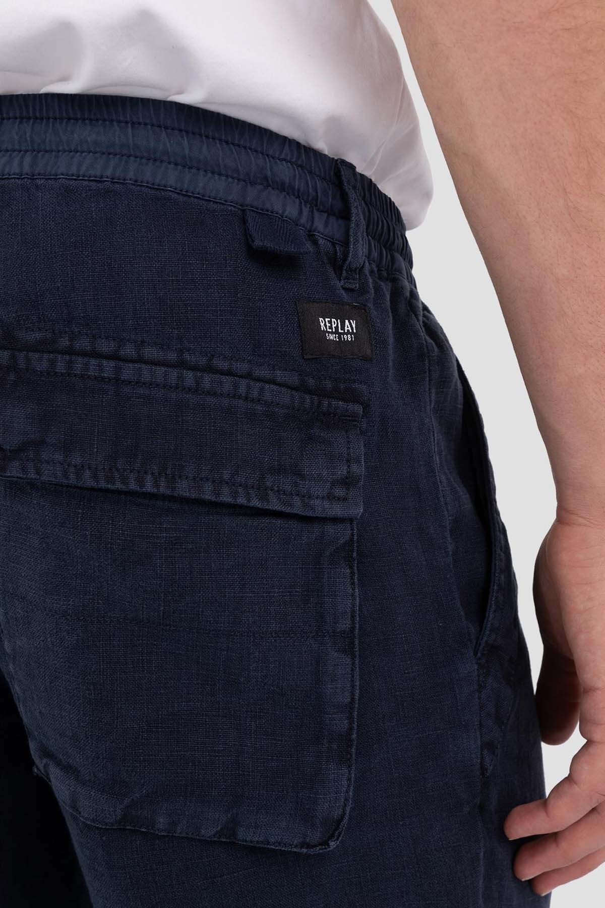 Replay Beli Lastikli Keten Jogger Pantolon-Libas Trendy Fashion Store