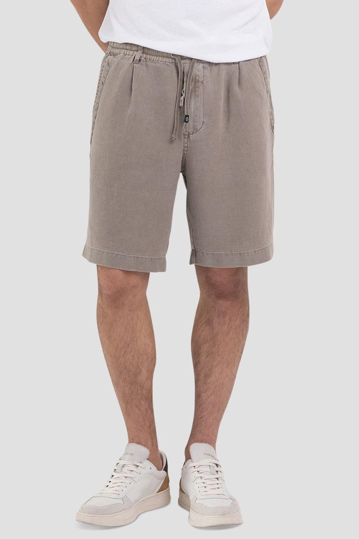 Replay Beli Lastikli Tek Pileli Keten Şort-Libas Trendy Fashion Store