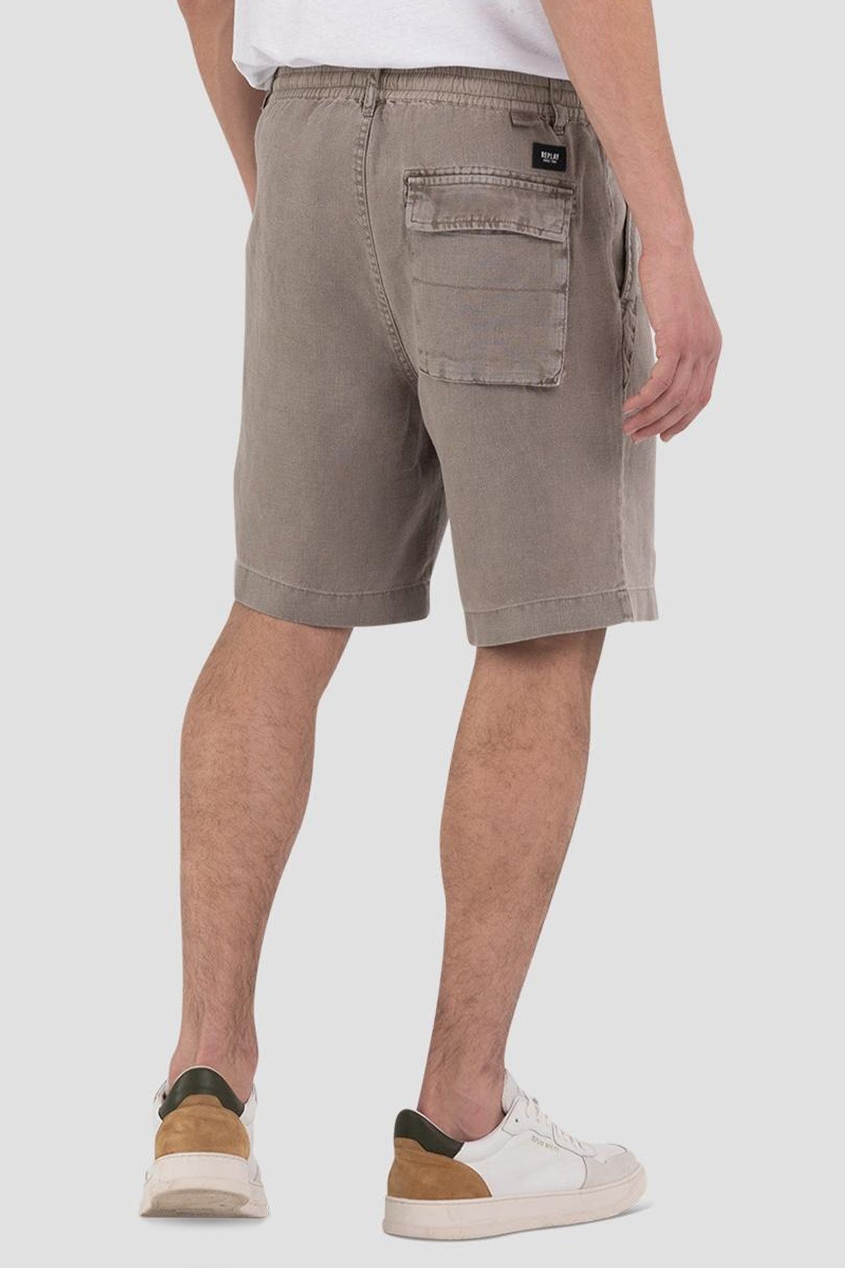 Replay Beli Lastikli Tek Pileli Keten Şort-Libas Trendy Fashion Store