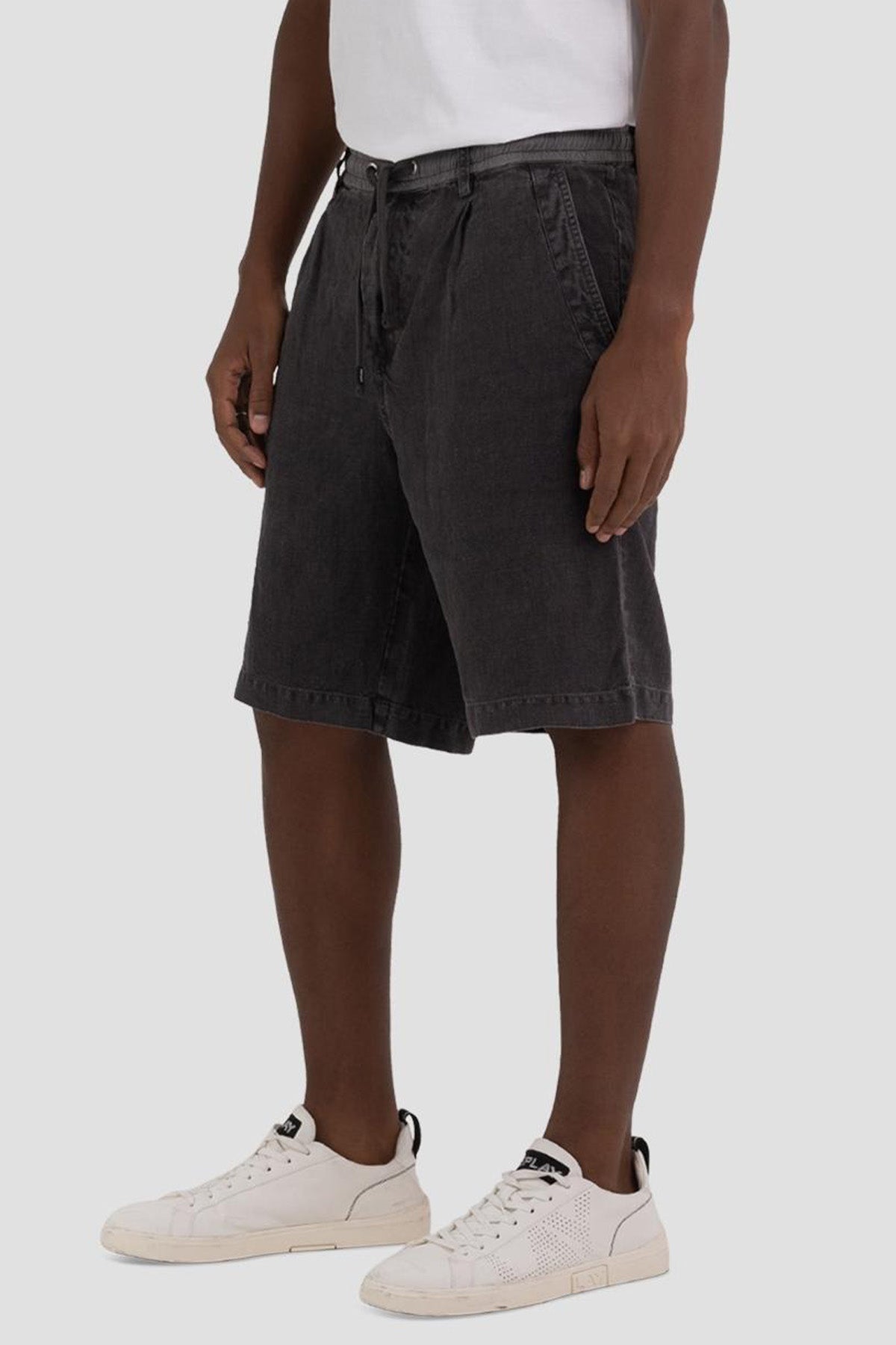 Replay Beli Lastikli Tek Pile Keten Şort-Libas Trendy Fashion Store