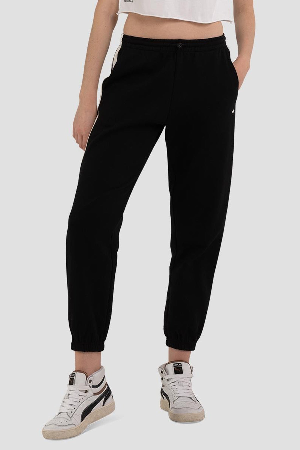 Replay Beli Lastikli Şeritli Pantolon-Libas Trendy Fashion Store