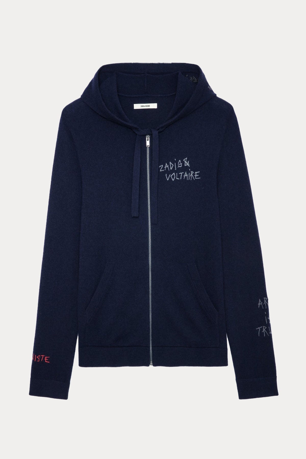 Zadig & Voltaire Logolu Kapüşonlu Kaşmirli Örgü Yün Triko Ceket