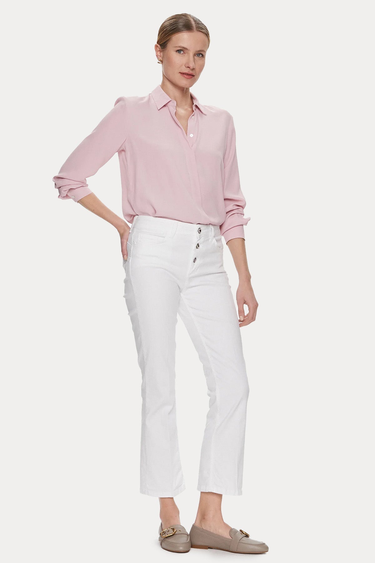 Liu Jo Beli Lastikli Crop Geniş Paça Jeans