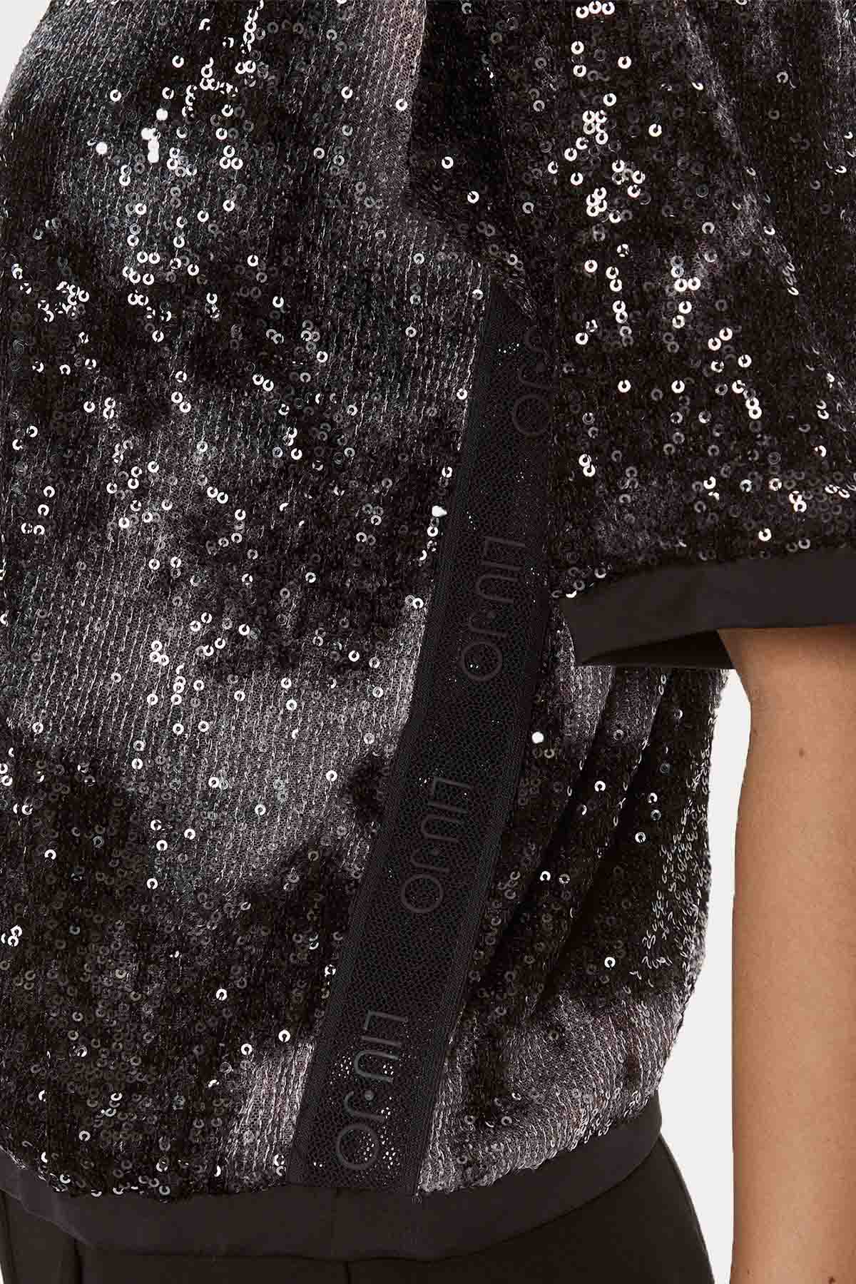 Liu Jo Yuvarlak Yaka Payetli Bluz