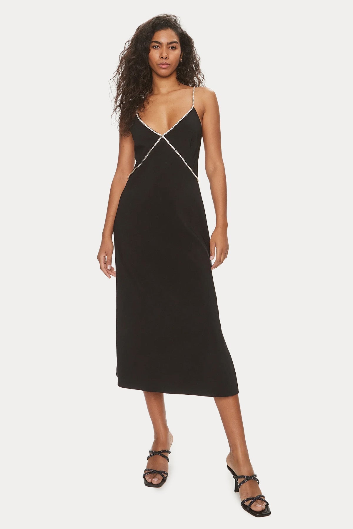 Liu Jo Sırt Dekolteli Taş Aksesuarlı Midi Elbise