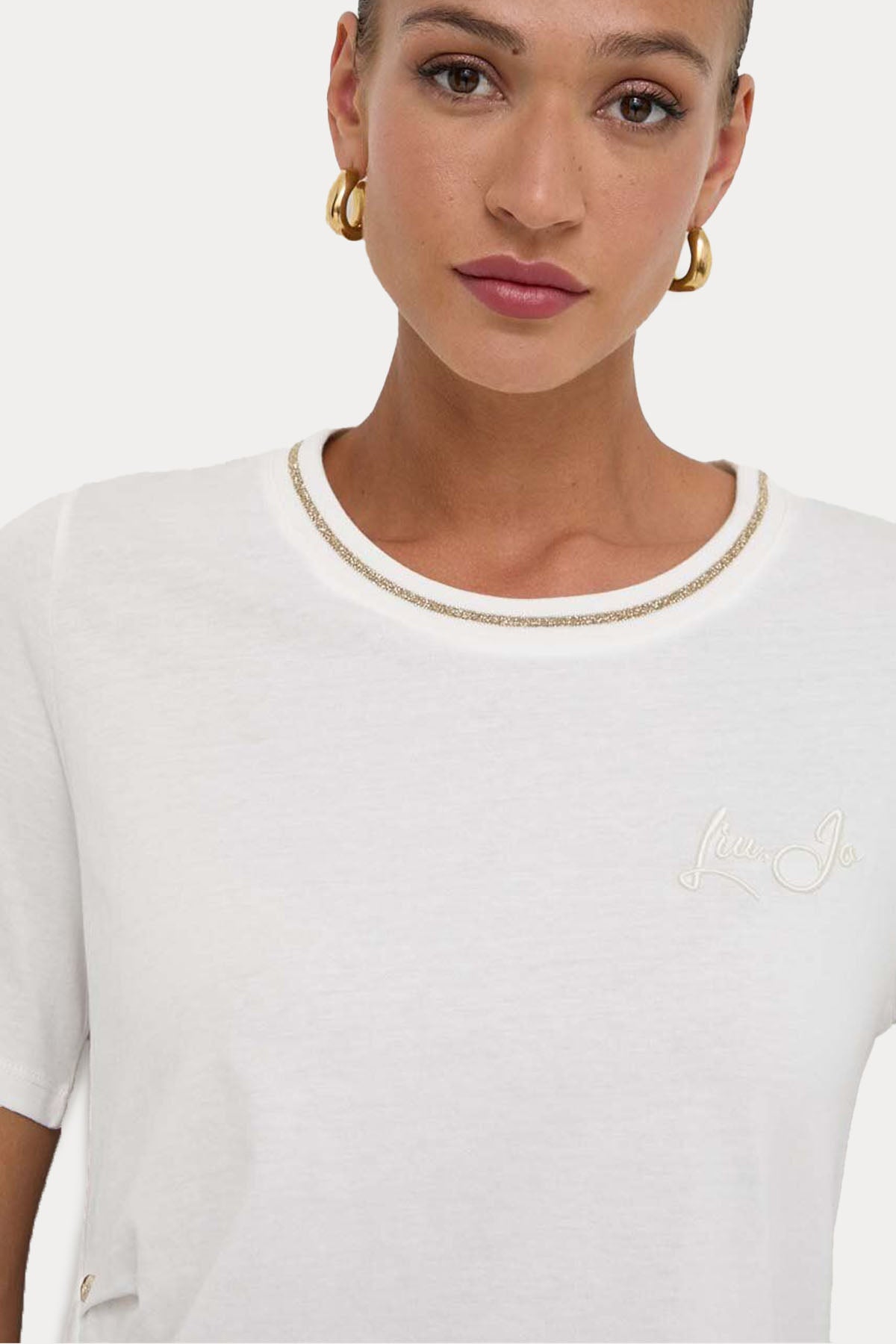 Liu Jo Asimetrik Kesim Yuvarlak Yaka T-shirt