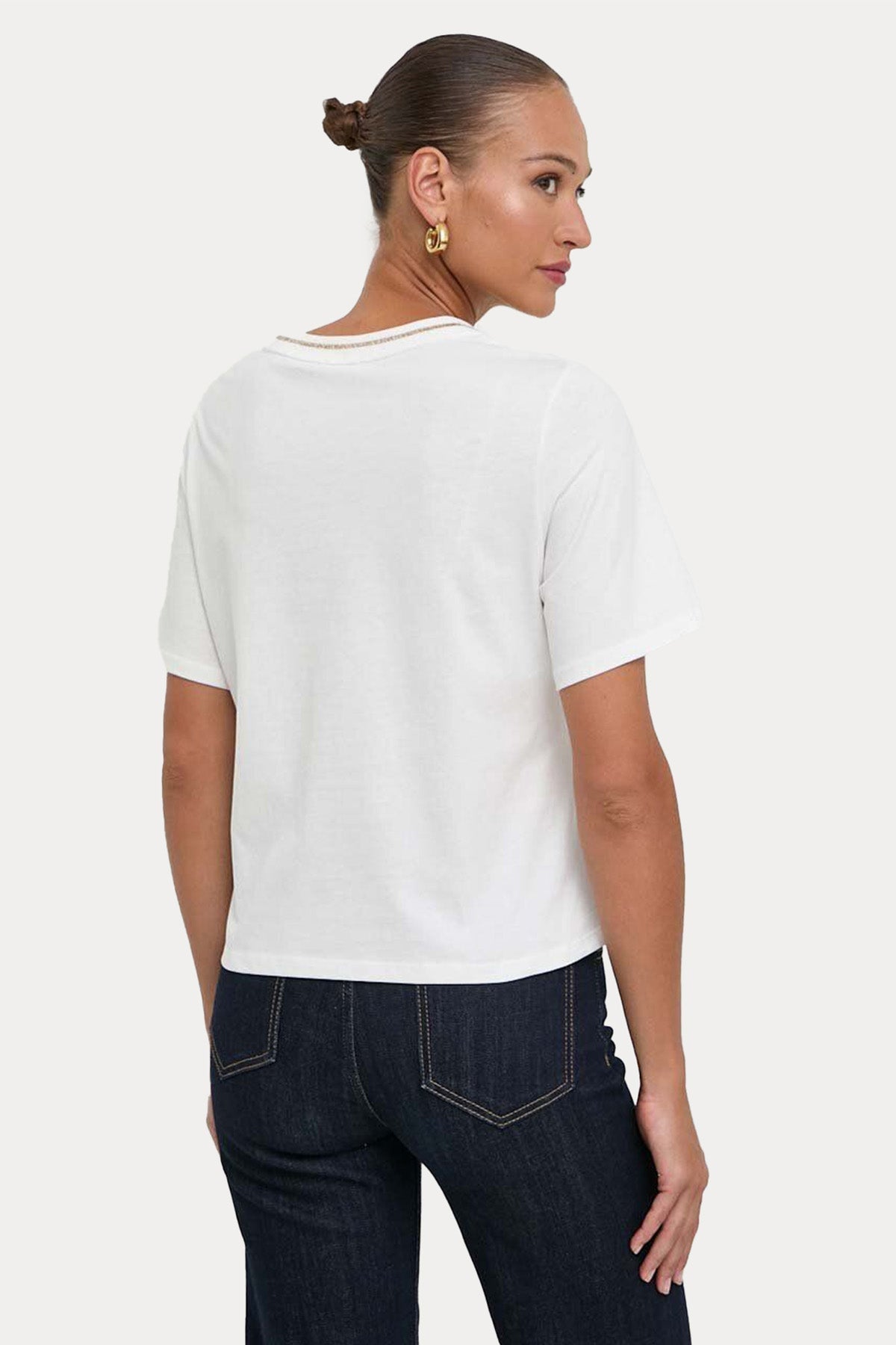 Liu Jo Asimetrik Kesim Yuvarlak Yaka T-shirt