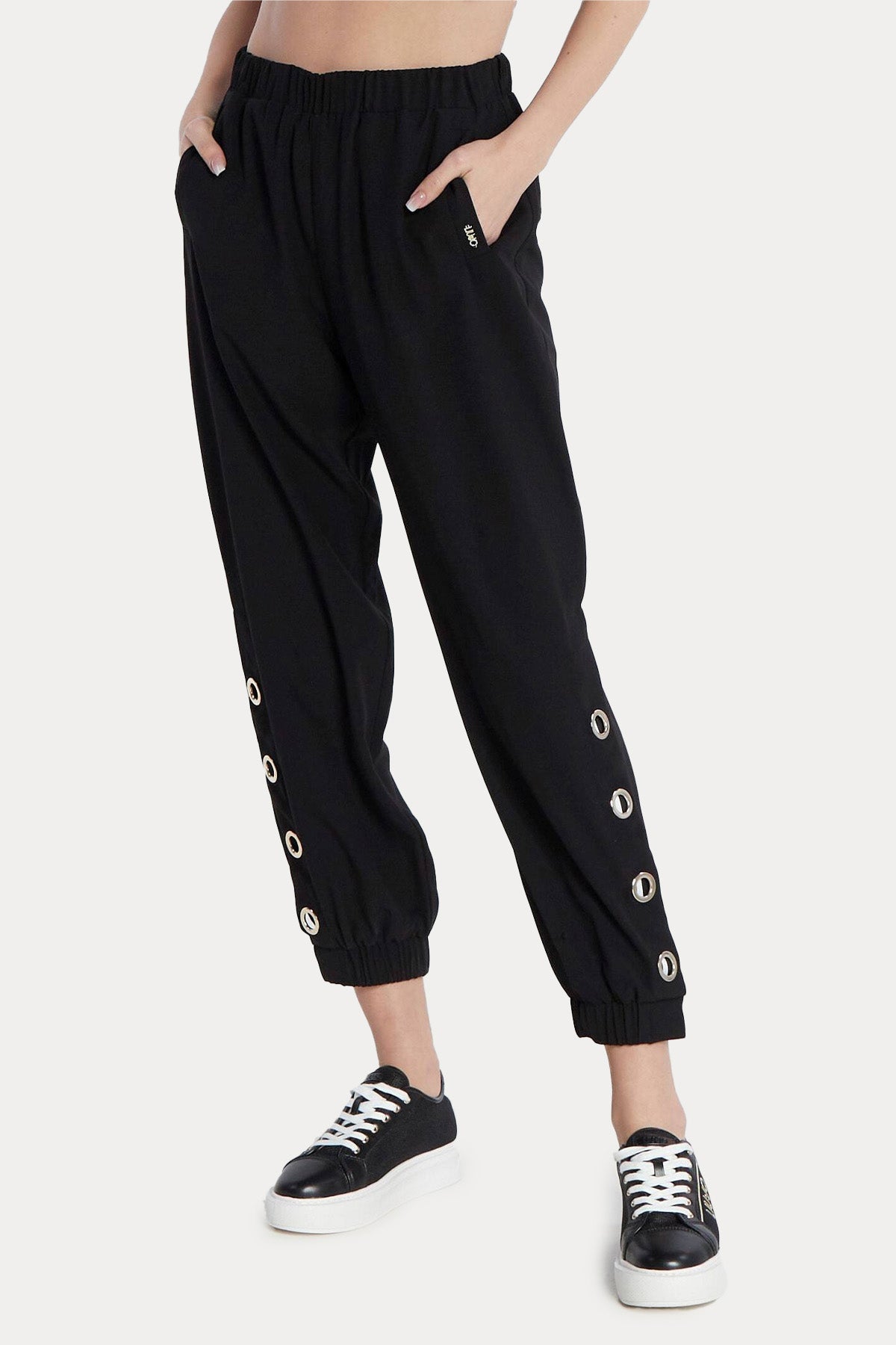 Liu Jo Metal Zımbalı Beli Lastikli Yüksek Bel Pantolon