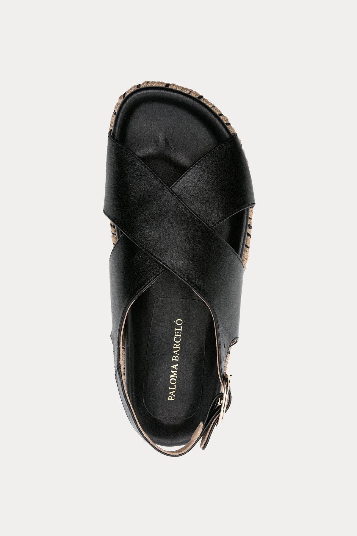 Paloma Barcelo Francia Hasır Örgü Detaylı Deri Sandalet