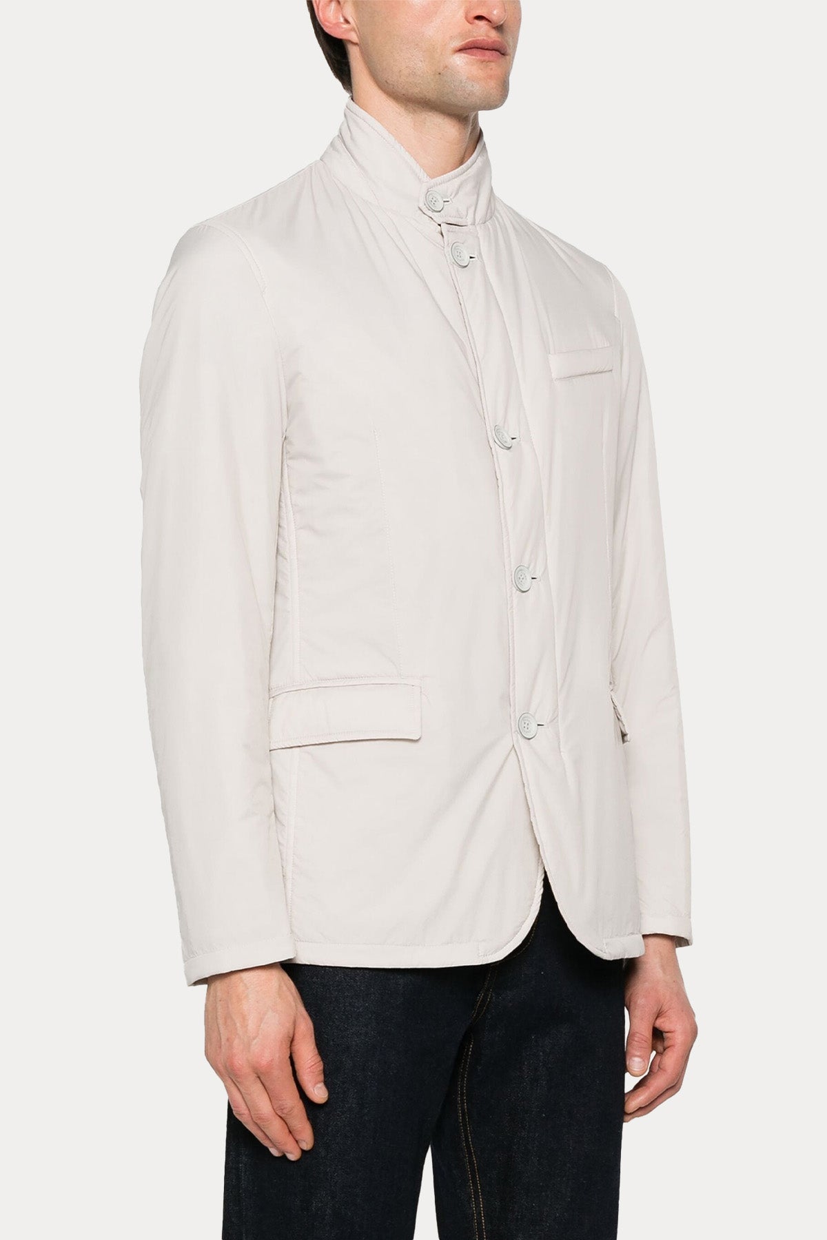 Herno Cep Detaylı Dik Yaka Ceket