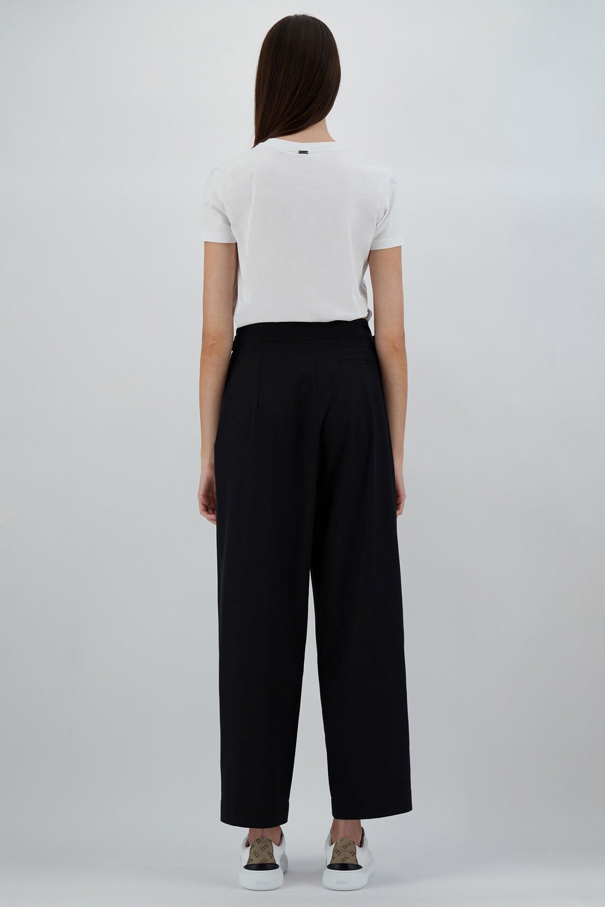 Herno Kemer Detaylı Yüksek Bel Pileli Pantolon