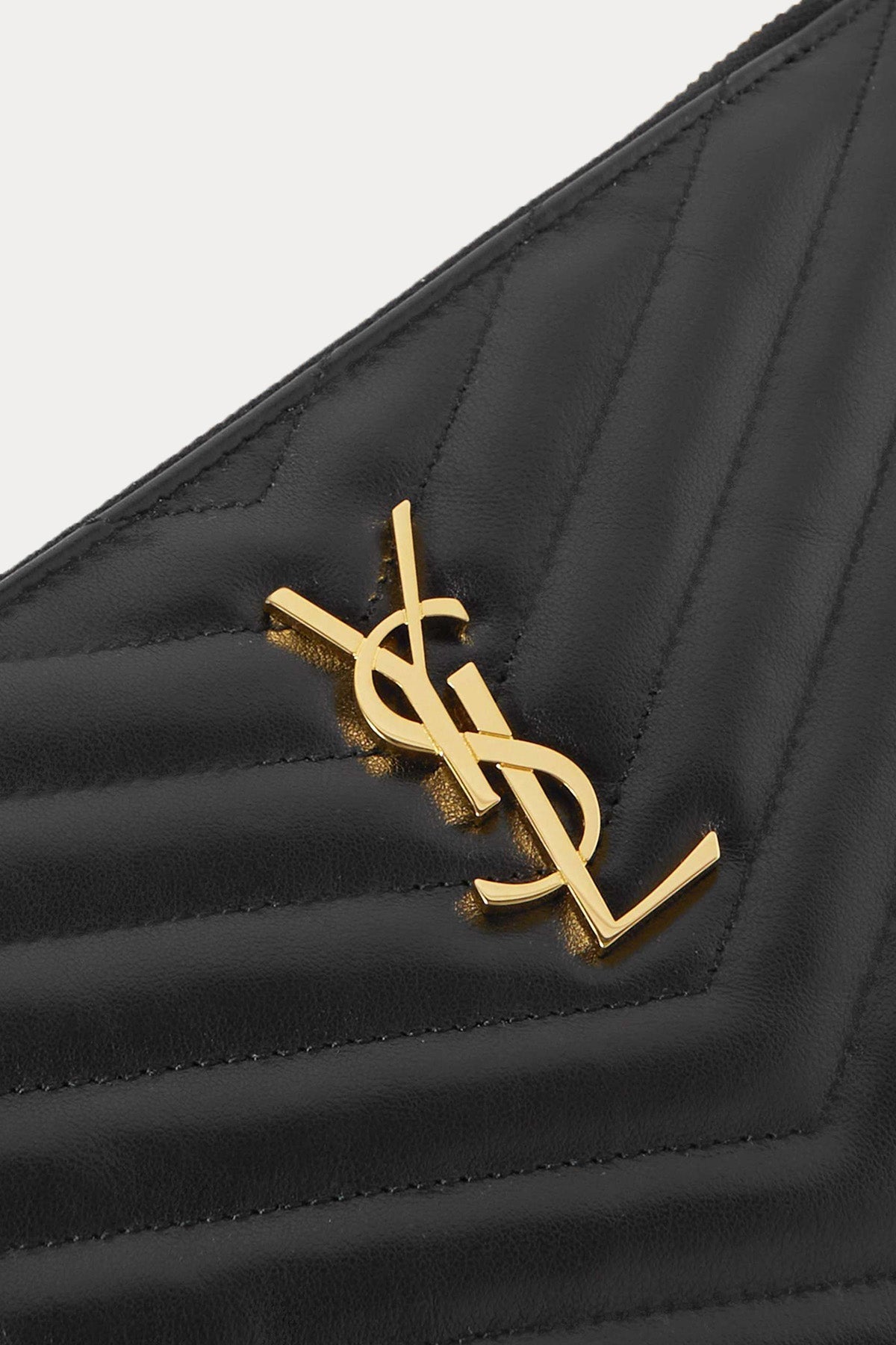 Saint Laurent Logolu Deri Clutch Çanta