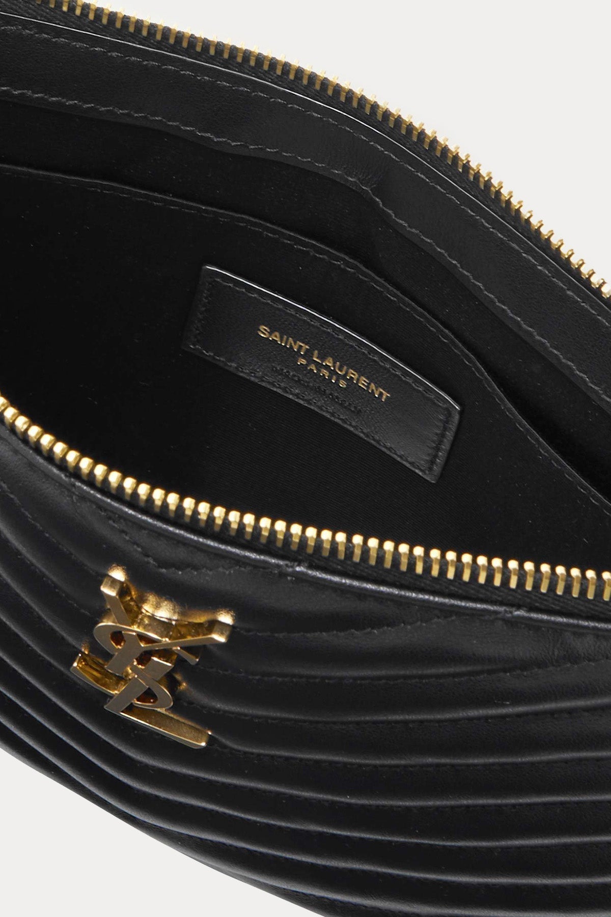 Saint Laurent Logolu Deri Clutch Çanta