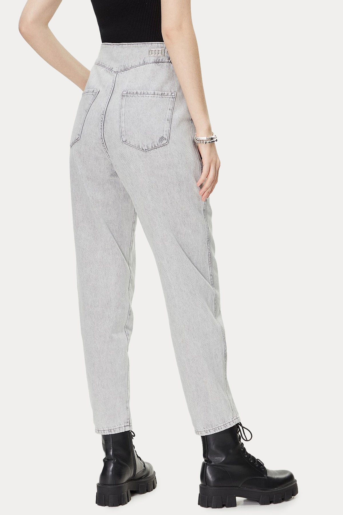 Bsb Mom Fit Troklu Yüksek Bel Jeans-Jeans-Libas