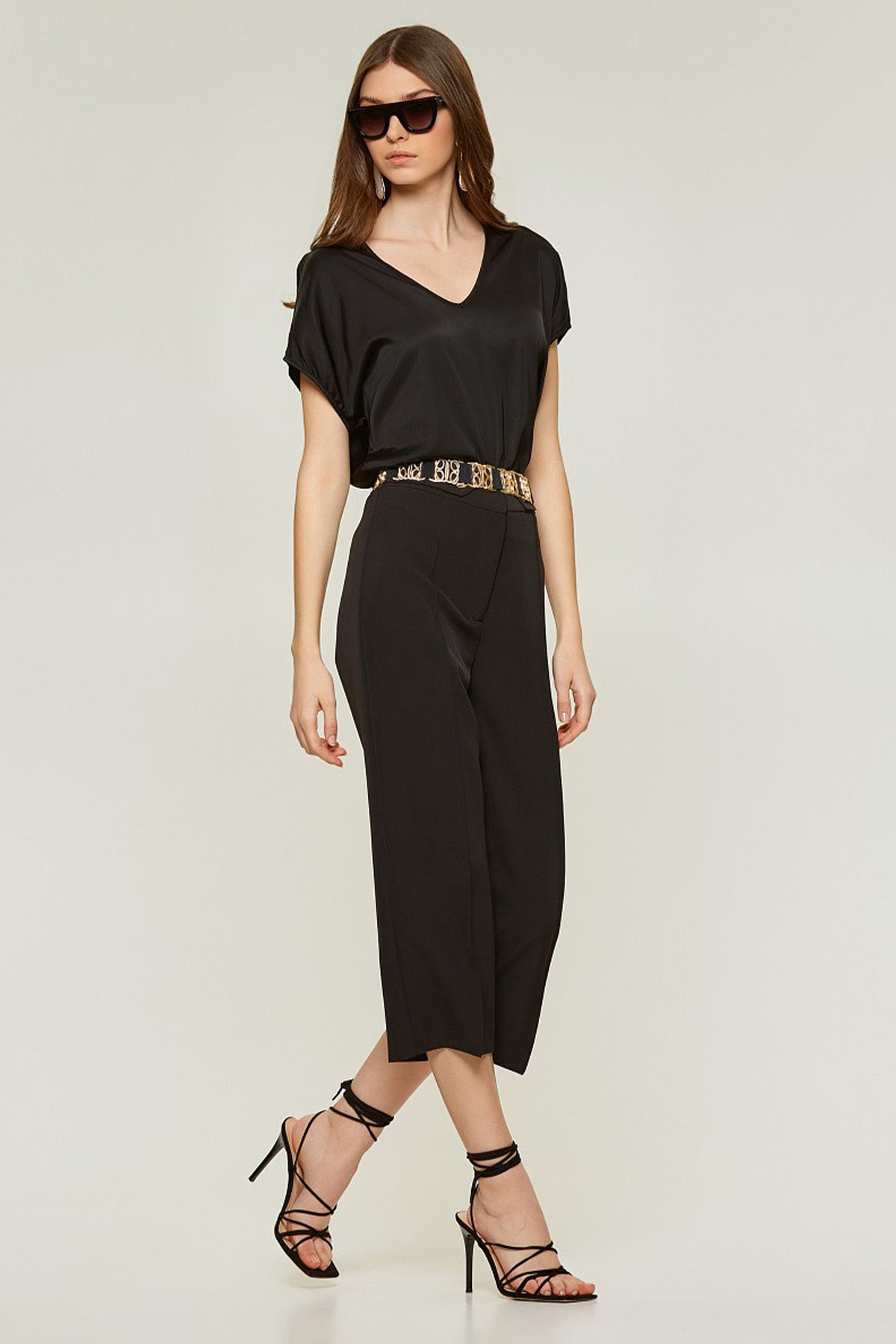 Lynne Yüksek Bel Crop Çan Paça Pantolon