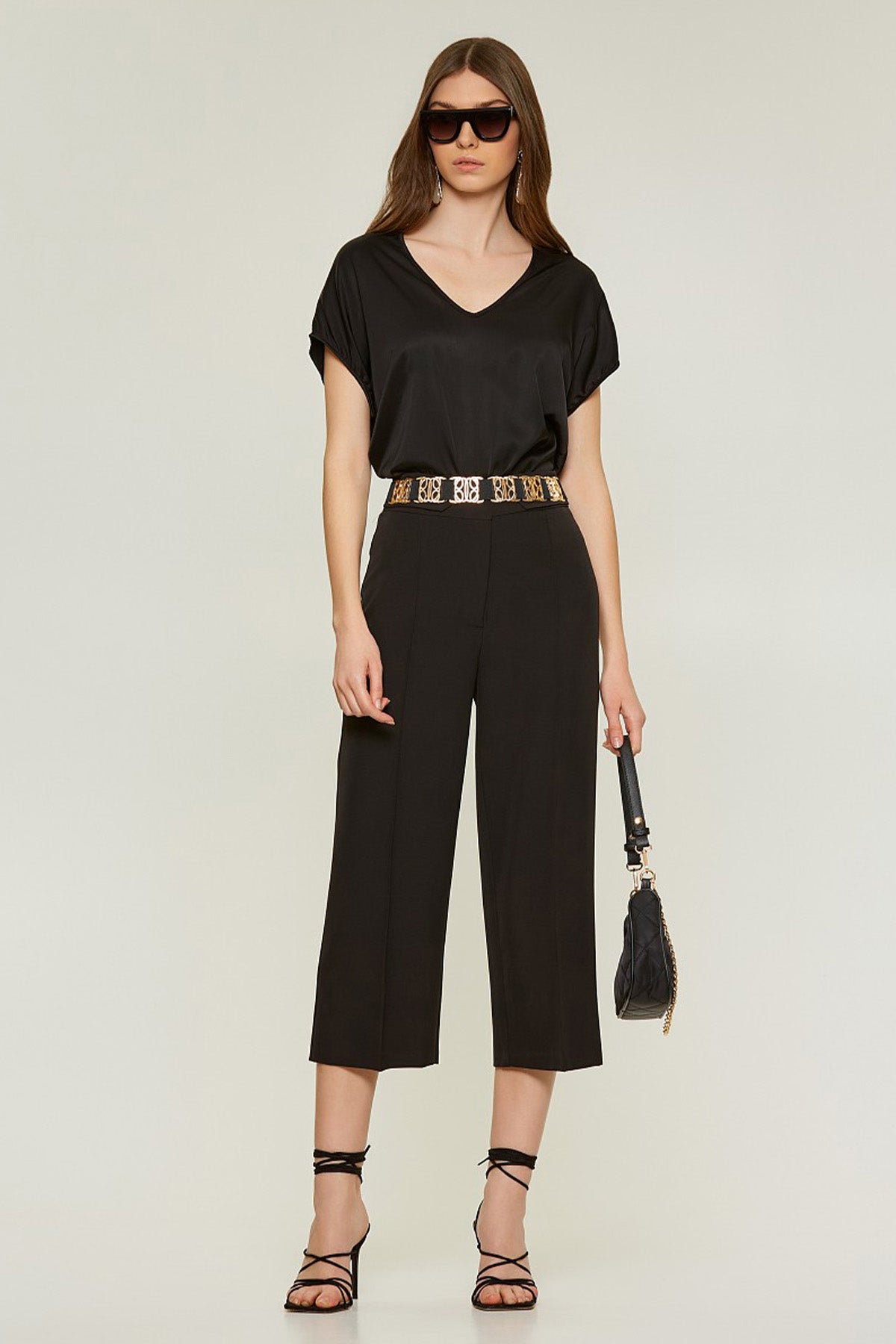 Lynne Yüksek Bel Crop Çan Paça Pantolon